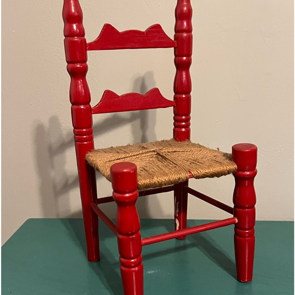 Toys Vintage Small Wooden Wicker Doll Chair Poshmark
